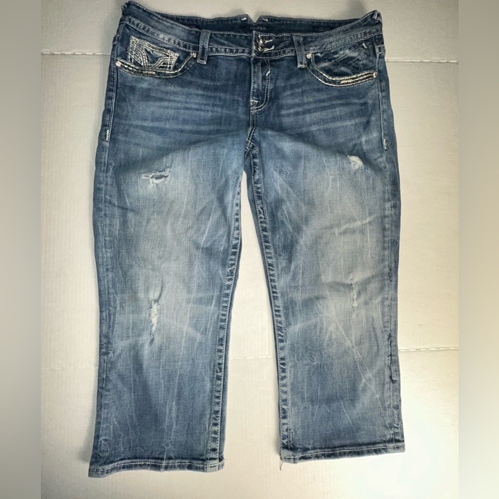 VIGOSS women’s Capri Jeans Embellished flap New York Plus size 15/16‎ L21